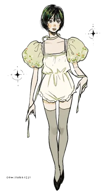 ガーリーな服を着た女の子のイラスト